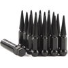 Picture of GAsupply 10x1.25 Spike Lug Nuts 16pcs, Closed End Bulge Acorn Black Spiked Lug Nuts, Cone/Conical Seat, 14mm Hex, 3.54" 90mm Tall for Aftermarket Wheel, 1 Long Socket Key