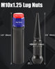 Picture of GAsupply 10x1.25 Spike Lug Nuts 16pcs, Closed End Bulge Acorn Black Spiked Lug Nuts, Cone/Conical Seat, 14mm Hex, 3.54" 90mm Tall for Aftermarket Wheel, 1 Long Socket Key