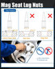 Picture of GAsupply 10x1.25 Spike Lug Nuts 16pcs, Closed End Bulge Acorn Black Spiked Lug Nuts, Cone/Conical Seat, 14mm Hex, 3.54" 90mm Tall for Aftermarket Wheel, 1 Long Socket Key