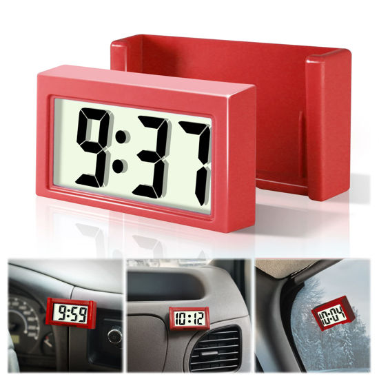 Picture of Betus Car Dashboard Digital Clock - Vehicle Adhesive Clock with Jumbo LCD Time & Day Display - Mini Automotive Stick On Watch for Car Truck Dashboard & Air Vent