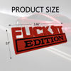 Picture of Fuck IT Edition Emblem, Car Exterior Emblems Badge 3D Sticker Decal, Fuck-IT Edition Emblem 3D Fender Badge Decal, 3D Fender Badge Decal Car Truck Replacement, Fit for All Cars (Red Black)