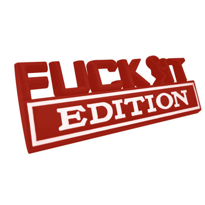 Picture of Fuck IT Edition Emblem, Car Exterior Emblems Badge 3D Sticker Decal, Fuck-IT Edition Emblem 3D Fender Badge Decal, 3D Fender Badge Decal Car Truck Replacement, Fit for All Cars (Red White)