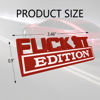 Picture of Fuck IT Edition Emblem, Car Exterior Emblems Badge 3D Sticker Decal, Fuck-IT Edition Emblem 3D Fender Badge Decal, 3D Fender Badge Decal Car Truck Replacement, Fit for All Cars (Red White)