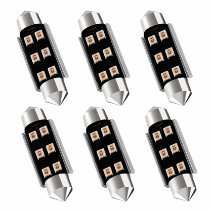 Picture of AUXLIGHT 211-2 212-2 578 569 214-2 41MM 1.61”Festoon Canbus Error Free LED Interior Light Bulbs Purple, Super Bright 6SMD Chips for Dome Map Door Courtesy License Plate Lights (Pack of 6)