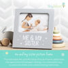 Picture of tiny ideas Me and My Sister Picture Frame, Baby Keepsake Frame, Sibling Gifts for Sisters, Brothers, Birthday, Shower, Baptism, Newborn Nursery Decor, 4x6 Photo Insert, Gray