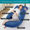 Picture of Sasttie Pregnancy Pillows for Sleeping, U Shaped Cooling Full Body Pillow Pregnancy Must Haves, Maternity Pillow for Pregnant Women, Pillow with Removable Cover for Side Sleeper, Navy