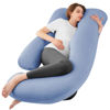 Picture of Sasttie Pregnancy Pillows for Sleeping, U Shaped Cooling Full Body Pillow Pregnancy Must Haves, Maternity Pillow for Pregnant Women, Pillow with Removable Cover for Side Sleeper, Blue