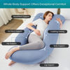 Picture of Sasttie Pregnancy Pillows for Sleeping, U Shaped Cooling Full Body Pillow Pregnancy Must Haves, Maternity Pillow for Pregnant Women, Pillow with Removable Cover for Side Sleeper, Blue