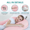 Picture of Sasttie Pregnancy Pillows for Sleeping, U Shaped Cooling Full Body Pillow Pregnancy Must Haves, 57 Inch Maternity Pillow for Pregnant Women, Pillow with Removable Cover for Side Sleeper, Light Pink