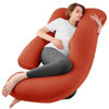Picture of Sasttie Pregnancy Pillows for Sleeping, U Shaped Cooling Full Body Pillow Pregnancy Must Haves, Maternity Pillow for Pregnant Women, Pillow with Removable Cover for Side Sleeper, Orange
