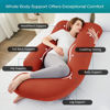 Picture of Sasttie Pregnancy Pillows for Sleeping, U Shaped Cooling Full Body Pillow Pregnancy Must Haves, Maternity Pillow for Pregnant Women, Pillow with Removable Cover for Side Sleeper, Orange