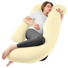 Picture of Sasttie Pregnancy Pillows for Sleeping, U Shaped Cooling Full Body Pillow Pregnancy Must Haves, 57 Inch Maternity Pillow for Pregnant Women, Pillow with Removable Cover for Side Sleeper, Light Yellow