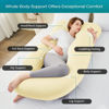 Picture of Sasttie Pregnancy Pillows for Sleeping, U Shaped Cooling Full Body Pillow Pregnancy Must Haves, 57 Inch Maternity Pillow for Pregnant Women, Pillow with Removable Cover for Side Sleeper, Light Yellow