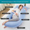 Picture of Sasttie Pregnancy Pillows for Sleeping, U Shaped Cooling Full Body Pillow Pregnancy Must Haves, Maternity Pillow for Pregnant Women, Pillow with Removable Cover for Side Sleeper, Light Blue