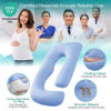 Picture of Sasttie Pregnancy Pillows for Sleeping, U Shaped Cooling Full Body Pillow Pregnancy Must Haves, Maternity Pillow for Pregnant Women, Pillow with Removable Cover for Side Sleeper, Light Blue