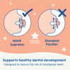 Picture of MAM Supreme Night Baby Pacifier, for Sensitive Skin, Patented Nipple, 16+ Months, Girl, 2 Count (Pack of 1)