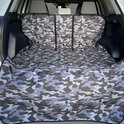 Picture of 4Knines SUV Cargo Liner for fold Down Seats 60/40 Split and armrest Pass-Through Compatible USA Based Company XL Camo…