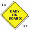 Picture of ASSURED SIGNS Baby On Board Signs, Car Essentials - Baby On Board Sticker - 2 Pack, 5" by 5" - Bright Yellow and See-Through When Reversing - Best Safety Signs - Non Magnet - Durable Strong Adhesive