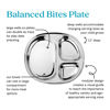 Picture of Ahimsa Stainless Steel Kids Plates | Pediatrician Designed | Balanced Bites Divided Plates for Toddlers | Non Toxic & 100% BPA Free | Dishwasher Safe | Set of 4 (Classic Stainless)