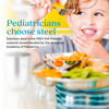 Picture of Ahimsa Stainless Steel Kids Plates | Pediatrician Designed | Balanced Bites Divided Plates for Toddlers | Non Toxic & 100% BPA Free | Dishwasher Safe | Set of 4 (Classic Stainless)