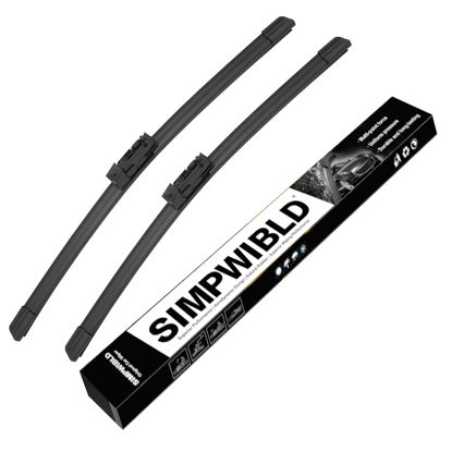 Picture of SIMPWIBLD Wiper Blade Replacement for 2017-2021 Mazda CX-5 CX-9 Front Windshield Wiper Blades Original Equipment Replacement 24" + 18"（Set of 2）