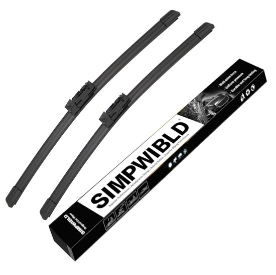 Picture of SIMPWIBLD Wiper Blade Replacement for 2017-2021 Mazda CX-5 CX-9 Front Windshield Wiper Blades Original Equipment Replacement 24" + 18"（Set of 2）