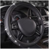 Picture of CAR PASS Bling Diamond Black Leather Steering Wheel Cover, Studded Crystal Rhinestones Universal Fit 14" 1/2-15" Glitter for Women Sparkle Girl Fit Suvs,Vans,Sedans,Car,Trucks, Silver Diamond