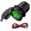 Picture of Cigarette Lighter Socket Car Marine Motorcycle ATV RV Lighter Socket Power Outlet Socket Receptacle 12V Waterproof Plug (LED Green) by ZHSMS