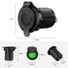 Picture of Cigarette Lighter Socket Car Marine Motorcycle ATV RV Lighter Socket Power Outlet Socket Receptacle 12V Waterproof Plug (LED Green) by ZHSMS