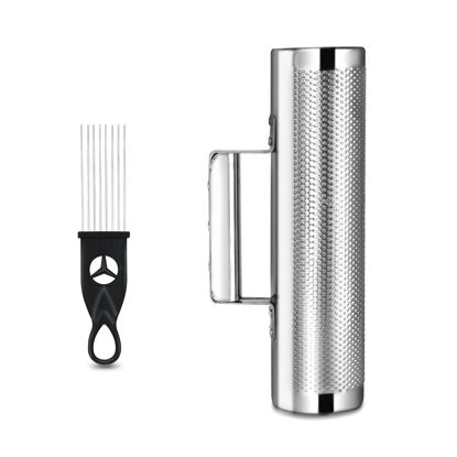 Picture of Soulmate Guiro 10"x3" Metal Guiro Instrument Stainless Steel Professional Latin Percussion Guiro Shaker Instruments Tool with Scraper for Live Performance