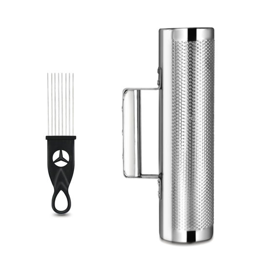 Picture of Soulmate Guiro 10"x3" Metal Guiro Instrument Stainless Steel Professional Latin Percussion Guiro Shaker Instruments Tool with Scraper for Live Performance
