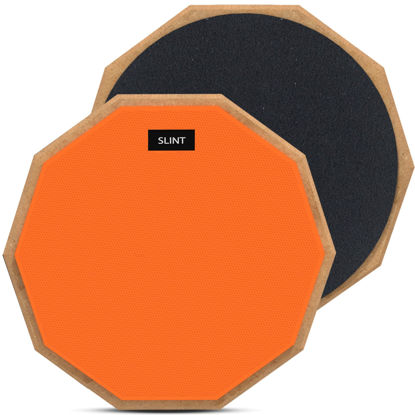 Picture of SLINT Drum Practice Pad, 12" Drum Pad 2 Surfaces - Double-Sided Practice Drum Pad Set, Practice Pad for Drumming - Snare Drum Practice Pad - Drum Pad For Kids (Drum Pad)