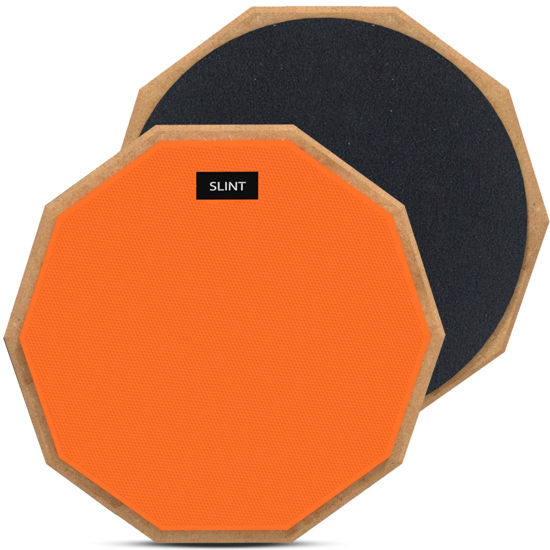 Picture of SLINT Drum Practice Pad, 12" Drum Pad 2 Surfaces - Double-Sided Practice Drum Pad Set, Practice Pad for Drumming - Snare Drum Practice Pad - Drum Pad For Kids (Drum Pad)