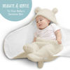 Picture of BlueMello Baby Swaddle Blanket | Ultra-Soft Plush Essential for Infants 0-6 Months | Receiving Swaddling Wrap Beige | Ideal Newborn Registry and Toddler Boy Accessories | Perfect Baby Girl Shower Gift