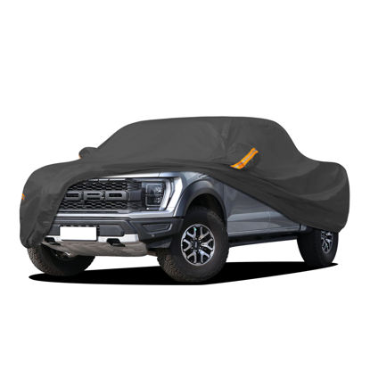 Picture of COLOR RAIN TIME Heavy Duty Truck Cover Waterproof All Weather. Pickup Truck Cover Rain Snow UV Dust Protection. Length: 242-250 inches, Universal Fit for Ford F150 Chevy Silverado Dodge Ram 1500.