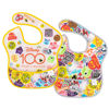 Picture of Bumkins Disney Bibs for Girl or Boy, SuperBib Baby and Toddler for 6-24 Months, Essential Must Have for Eating, Feeding, Baby Led Weaning, Mess Saving Catch Food, Fabric, 2-pk 100 Happy Faces