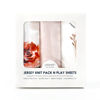 Picture of Pack n Play Sheets Fitted 3 Pack, Stretchy Ultra Soft Jersey Knit Pack and Play Sheets, Universal Fitted Portable/Mini Crib Mattresses Snug and Safe, Pretty Watercolor Rose Flora for Baby Girls
