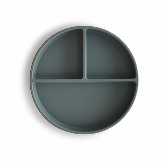 Picture of mushie Silicone Suction Plate | BPA-Free Non-Slip Design (Dried Thyme)