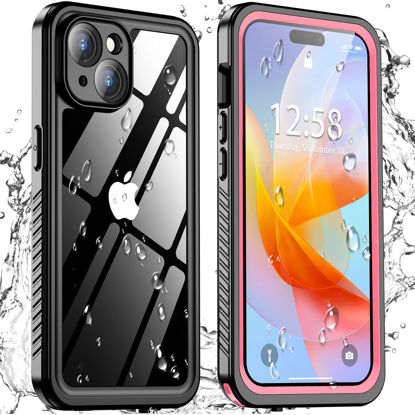Picture of Oneagle for iPhone 15 Case Waterproof, Shockproof [IP68 Waterproof][Built-in Screen & Lens Protector][Dustproof][Real 360°] Full Body Heavy Duty Rugged Protective iPhone 15 Phone Case 6.1" Pink