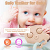 Picture of Happi2U Baby Teething Toys, High Chair Toy with Suction Cup for Infant Toddlers 6 12 18 24 Month, Food Grade Silicone Teether with Oak Loop, Montessori Sensory Educational Baby Bath Toy Gifts (Green)