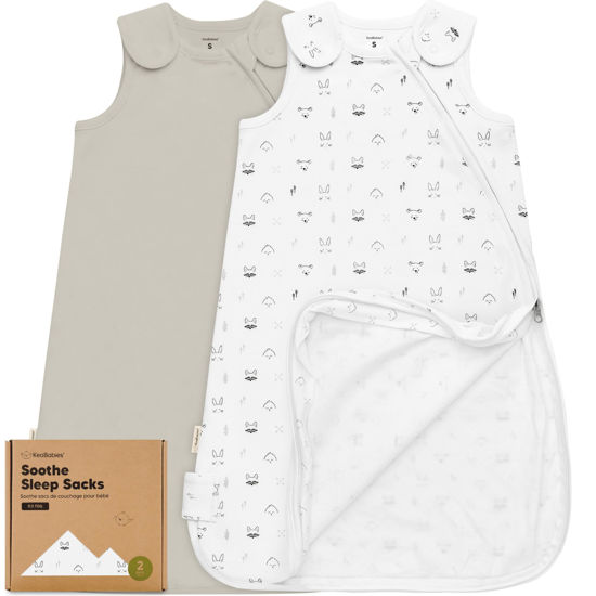 Picture of 2-Pack Organic Sleep Sacks, 100% Cotton -Baby Sleeping Sack, Wearable Blanket Baby, Sleep Sack for Babies, Toddler Swaddle Sack, Newborn Baby Sleeping Bag, Sleepsack for Infant Girl,Boy (Nordic, S)