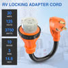 Picture of Nilight RV Locking Adapter Cord 30 Amp to 50 Amp Pure Copper Heavy Duty Dog Bone Plug 10 Gauge Wire TT-30P to SS2-50R 30M/50F Weatherproof Cord for RV Camper Caravan Van Trailer
