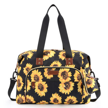 Picture of Tuwubi Diaper Bag Tote,Diaper Bag backpack with Pacifier Case Large Travel Diaper Tote for Mom and Dad Multifunction Large Baby Bag - Sunflower