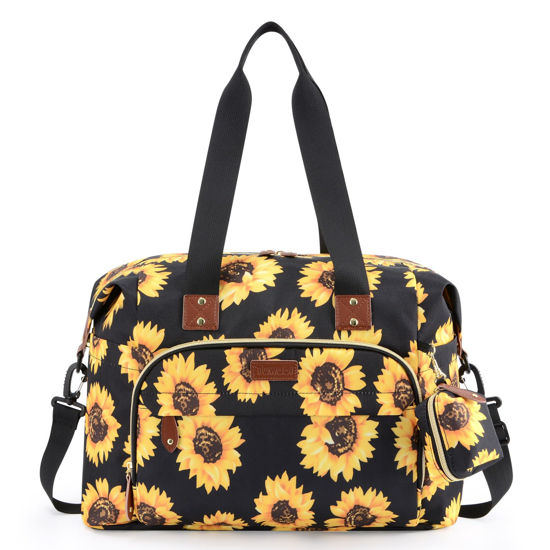 Picture of Tuwubi Diaper Bag Tote,Diaper Bag backpack with Pacifier Case Large Travel Diaper Tote for Mom and Dad Multifunction Large Baby Bag - Sunflower