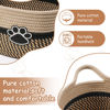 Picture of Small Woven Baskets for Organizing Rope Storage Basket with Handle Cute Cotton Nursery Gift Dog Toy Bins Organizer-Black&Beige