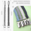 Picture of duludulu 4 Pcs Pacifier Clip, Pacifier Clips for Boys & Baby Girls Pacifier Holder Clip Binky Clips Braided 100% Handmade Fits All Pacifiers(Grey, 4 Pack)