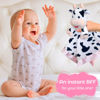 Picture of MOVEPAI Cow Baby Security Blanket Loveys for Babies Girls, 16" Soft Baby Lovey Blanket, Baby Snuggle Stuffed Animals Blankie, Baby Girls Gifts for Infant and Toddler