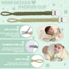 Picture of duludulu 4 Pcs Pacifier Clip, Pacifier Clips for Boys & Baby Girls Pacifier Holder Clip Binky Clips Braided 100% Handmade Fits All Pacifiers(Green, 4 Pack)
