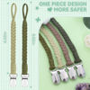 Picture of duludulu 4 Pcs Pacifier Clip, Pacifier Clips for Boys & Baby Girls Pacifier Holder Clip Binky Clips Braided 100% Handmade Fits All Pacifiers(Green, 4 Pack)