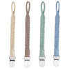 Picture of duludulu 4 Pcs Pacifier Clip, Pacifier Clips for Boys & Baby Girls Pacifier Holder Clip Binky Clips Braided 100% Handmade Fits All Pacifiers(Blue, 4 Pack)